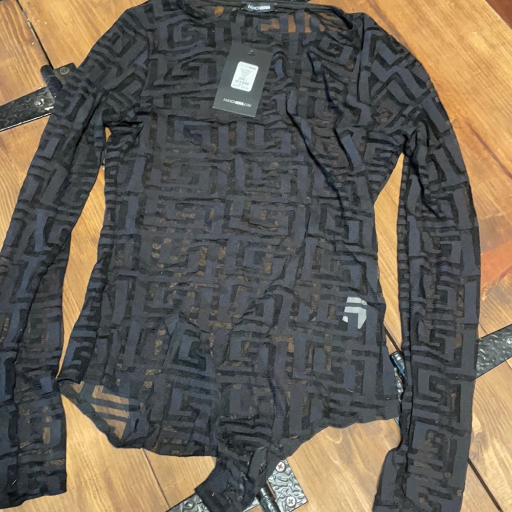 Black see through body suit from Fashion nova